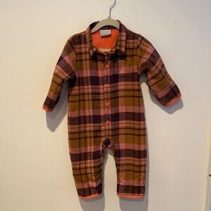 Columbia Fleece Bunting Plaid Baby 6-12M One Piece